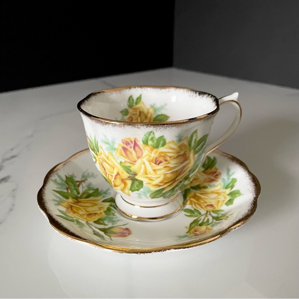 Yellow Tea Rose Cup & Saucer by Royal Albert